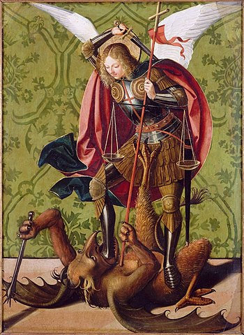 St Michael Killing the Dragon - public domain, via Wikimedia commons